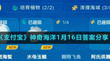 《支付寶》神奇海洋1月16日答案分享