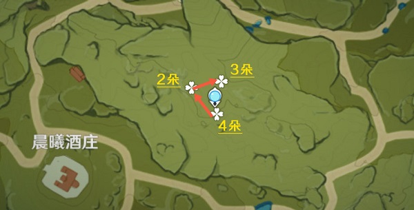 《原神》風車菊采集路線圖