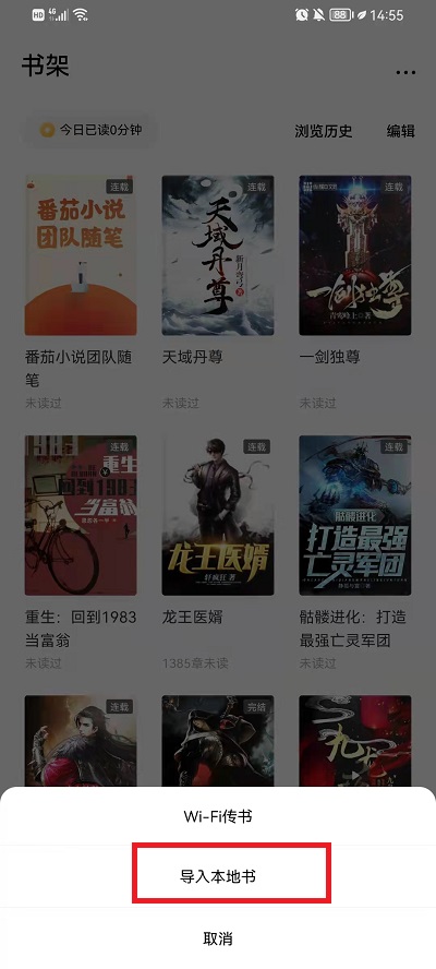 番茄小說APP如何導(dǎo)入本地書籍？3